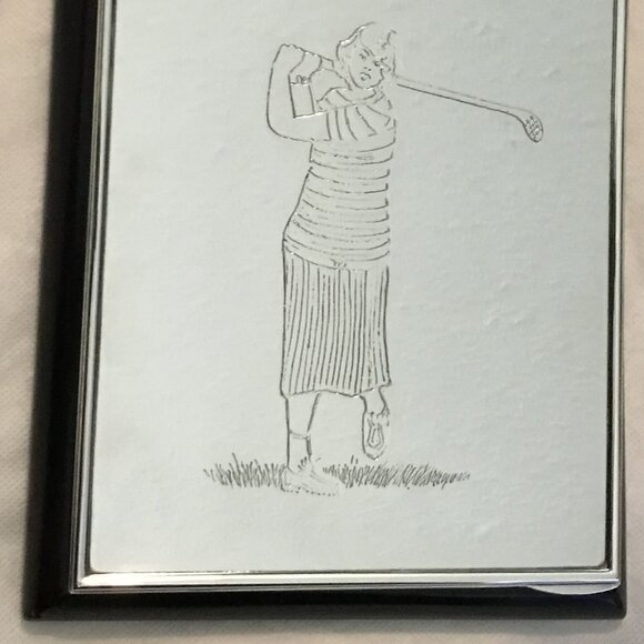 Amazon.com: MyGift Rustic White Desktop Letter Tray - Shabby  Christian Dior Vintage Silver Plate Female Golfer Desk Notepad Holder Wood Base